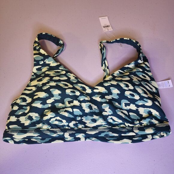 Aerie Sports Bra Womens Medium Green Yellow Cheetah Print (34C, 36A, 34G) - Picture 1 of 8